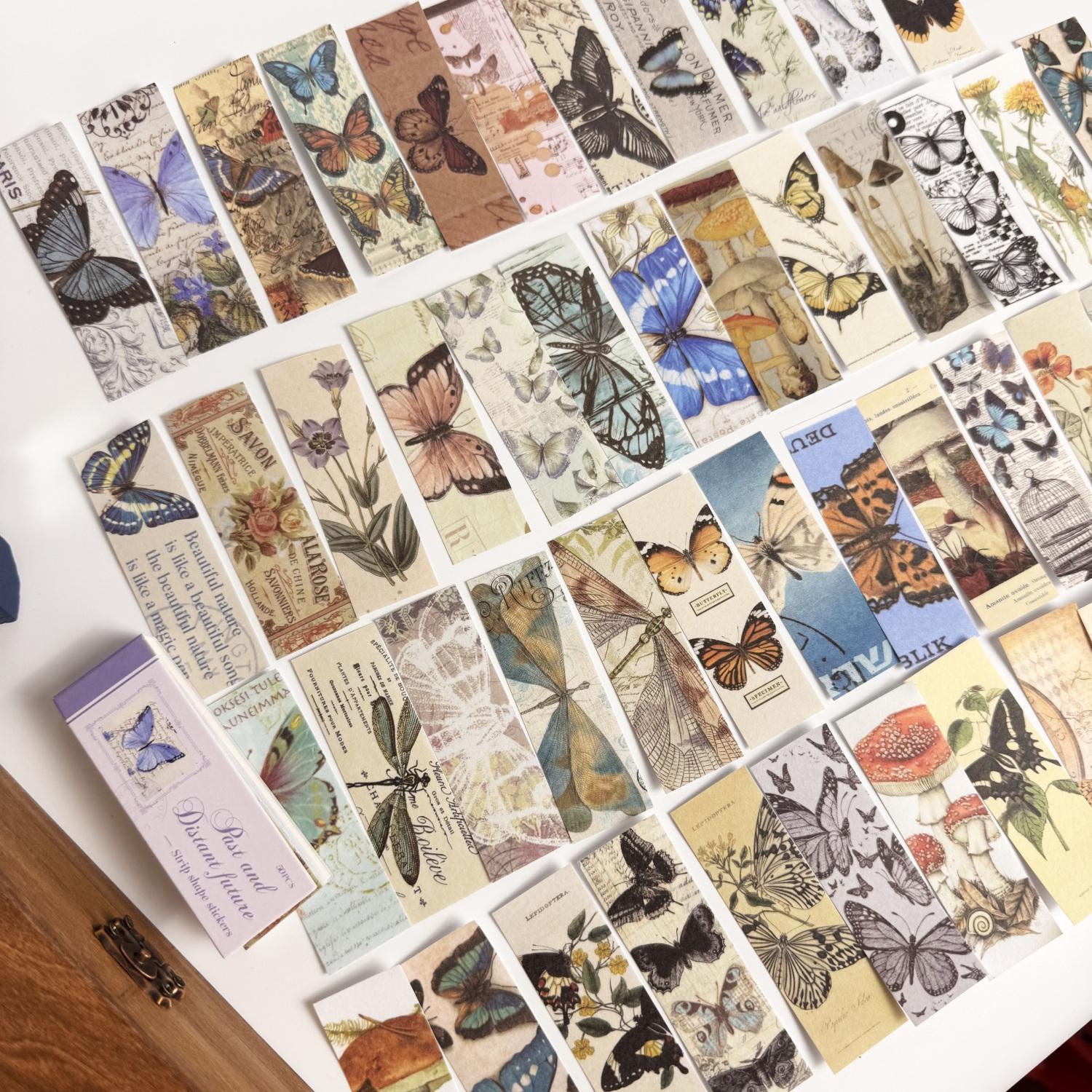 

50pcs/lot Retro Decorative Stickers Creative Handbook DIY Scrapbook Diary Decoration Materials Junk Journal Supplies Stickers