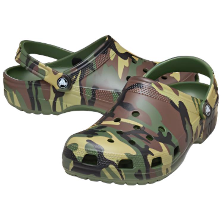 Crocs Classic Camouflage Clog EVA Clogs Unisex Green Brown 211936-3TC