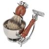 Manual Beard Trimmer Kit Alloy Beard Brush Trimming Stand Bowl Kit Stand Kit for Men Male