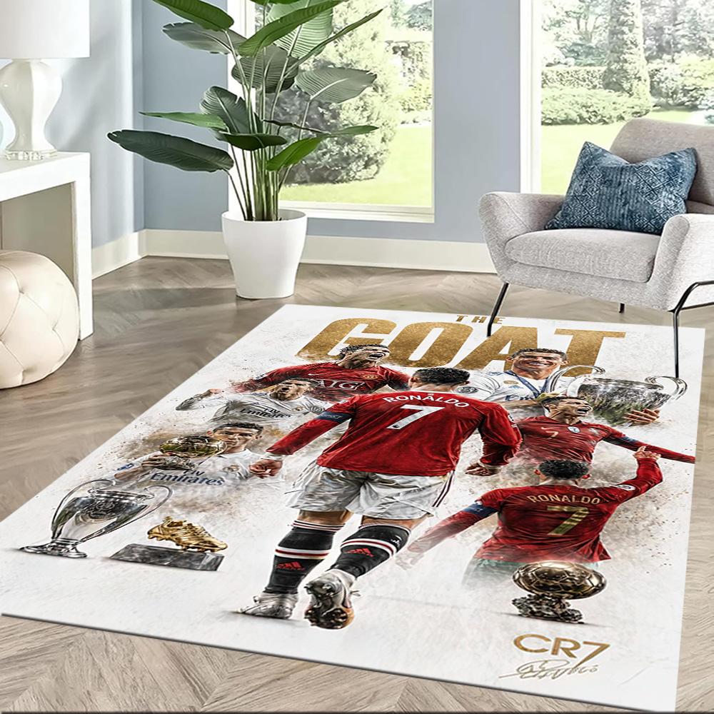 Ronaldo's Iconic Number Seven Square rugs are a great choice for living rooms, bedrooms, home décor, and as gifts.