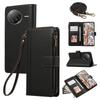 For Xiaomi Poco F7 Ultra 5G/Redmi K80 Pro 5G Case Multi Card Slots Zipper Leather Phone Cover with Shoulder Strap/Wrist Strap