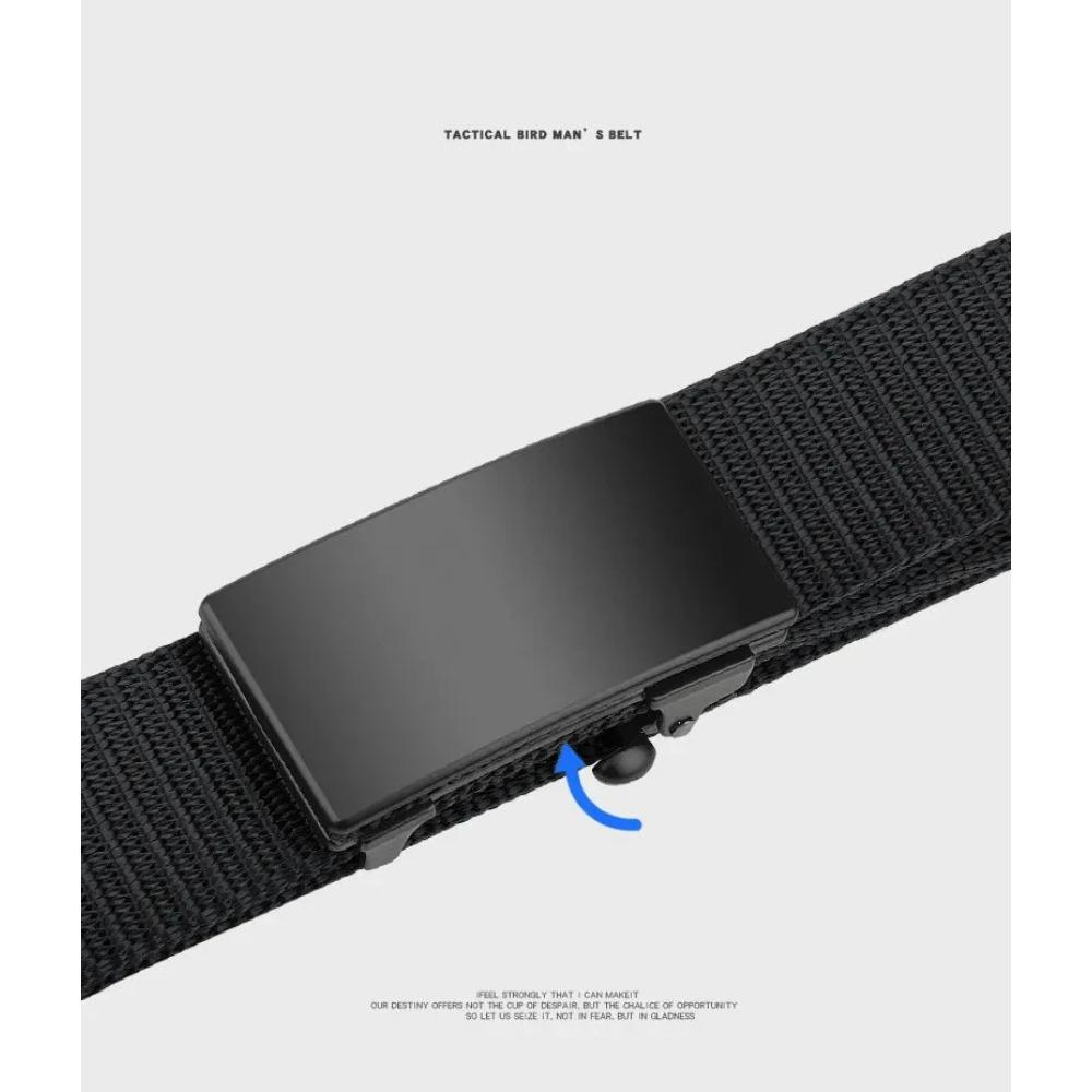 Men's Outdoor Leisure Sports Belt, Desdentado liberação rápida, fivela automática, preto, qualidade