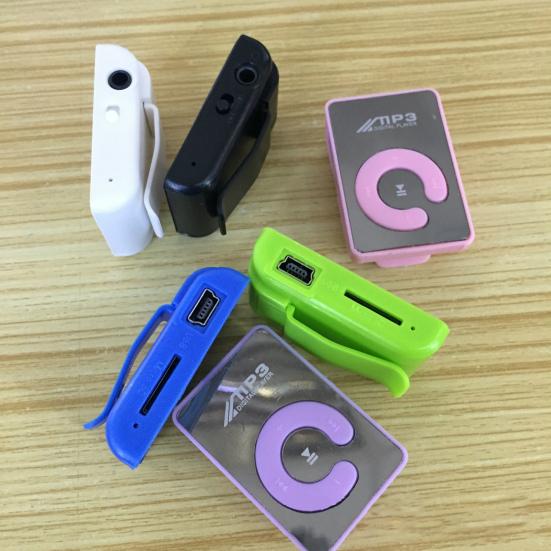 Mini MP3 Player TF Card Clip Mirror Support USB Sports Running Music Walkman