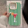 Striped Cocktail Print Shockproof Silicone Phone Case For iPhone 17 17Air 16 15 14 13 12 11 Pro Max 16E 16 Plus Soft Cover Funda