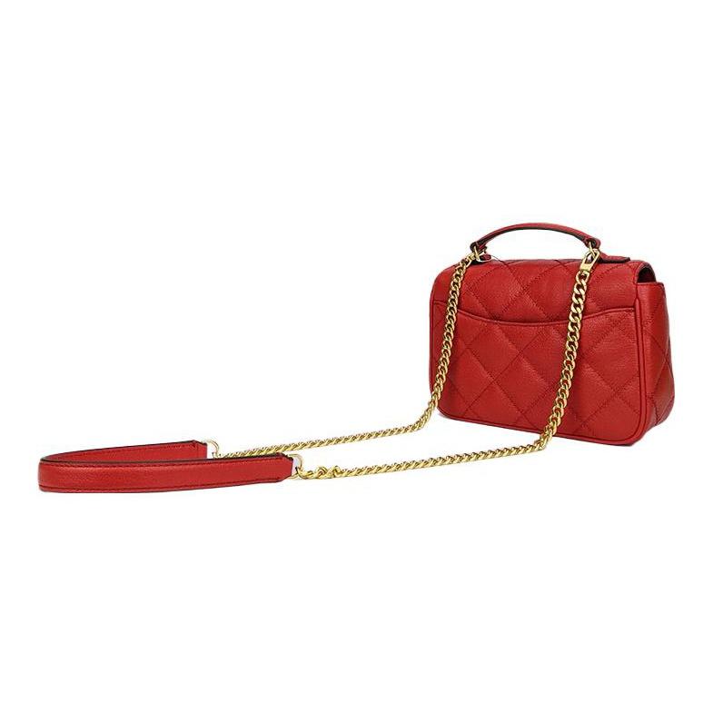 Tory Burch Tb-Willa Quilted Lambskin And Caviar Leather Shoulder Bag Crossbody Chain Bag Messenger Bag Tote Bag Mini Women Bags Red 82366-610