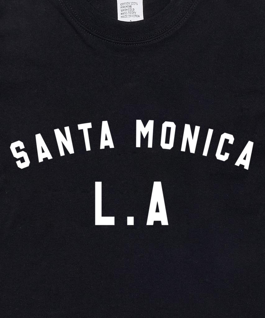 PAPERBOY Crop Santa Monica Short Sleeve T-Shirt - Black