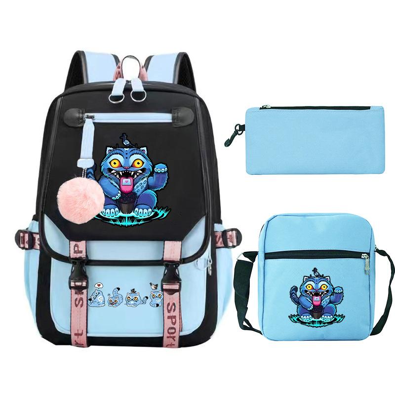 Animation Cartoon With High Value Schoolbag, Primary And Secondary School Students Leisure Backpack, Pencil Bag Set
