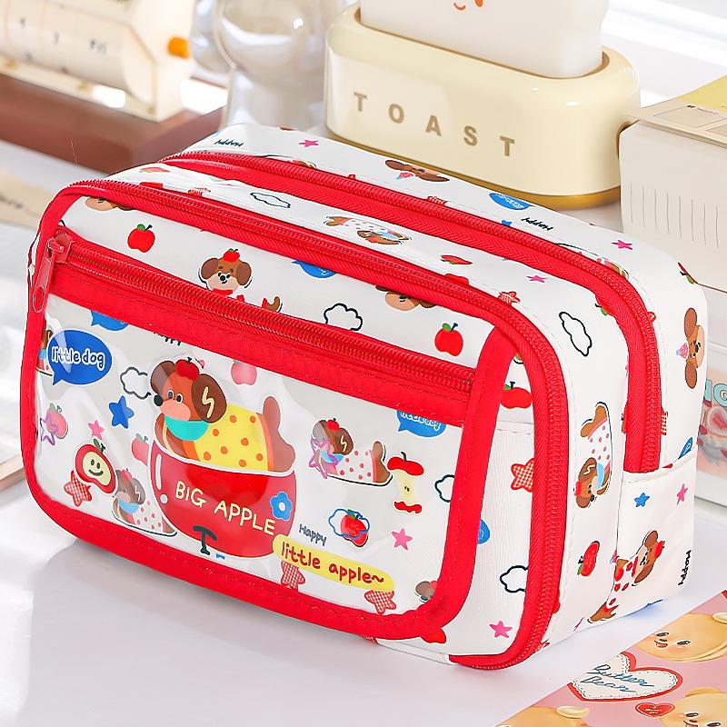 Capybara Pencil Case for Girls: High-Capacity, Stylish Design for Primary and Junior High Students.