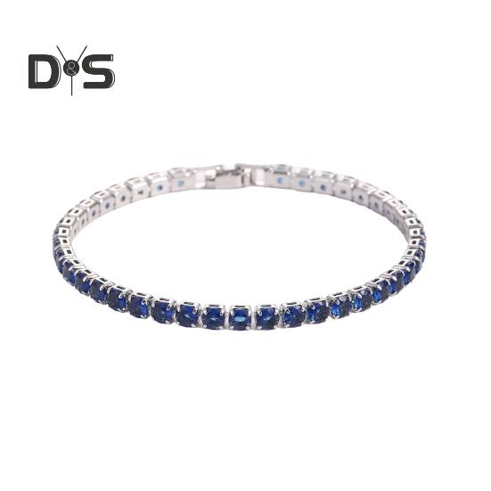 

Женский браслет в стиле хип-хоп с кубическим цирконием, полированной медью, простой стиль, браслет на запястье, для банкета, свадьбы, вечеринки, ювелирные изделия синий