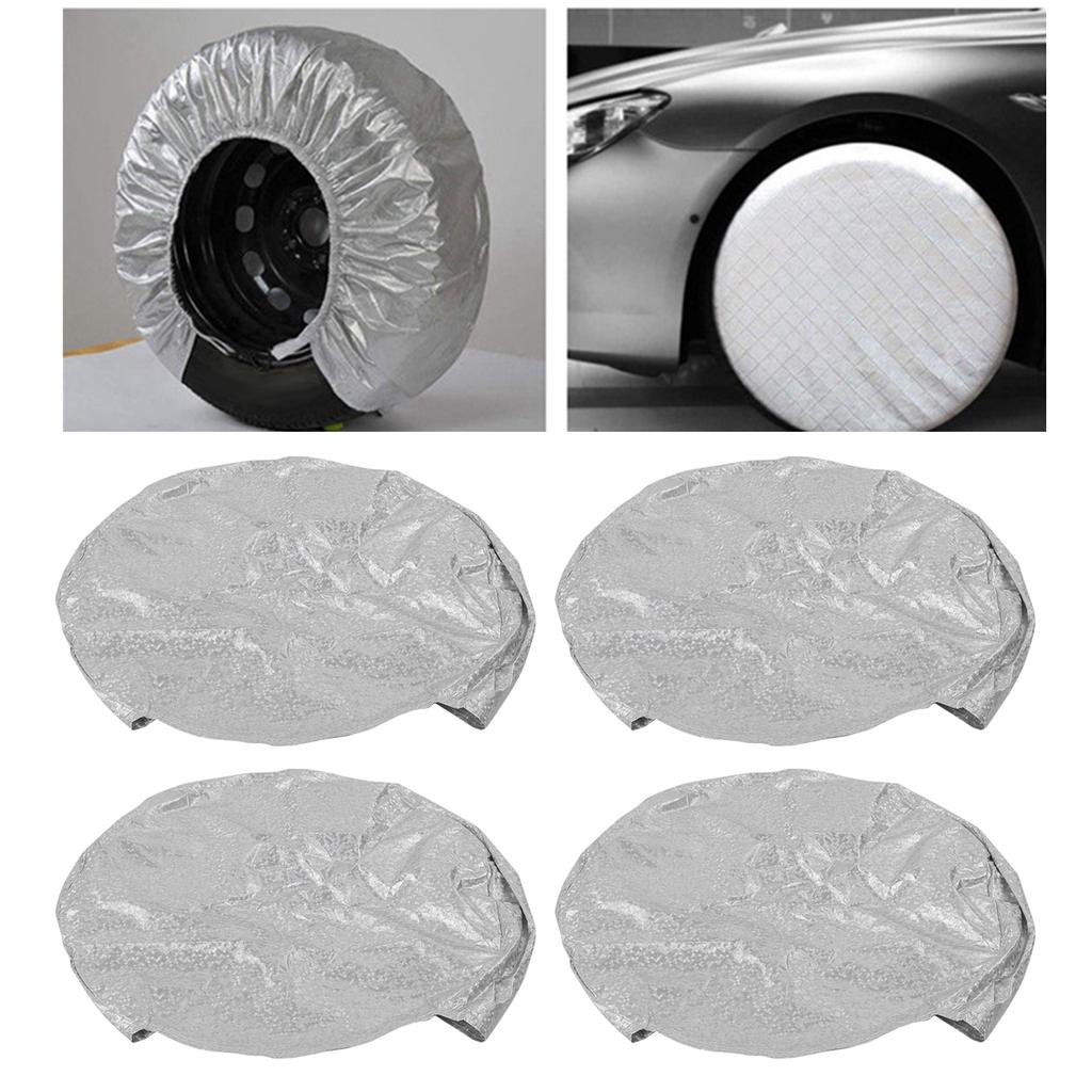 4pz Copritire Impermeabile Pellicola di Alluminio Protezione Pneumatici Anti-UV per Auto Camion SUV Camper(per Pneumatico 2325in )