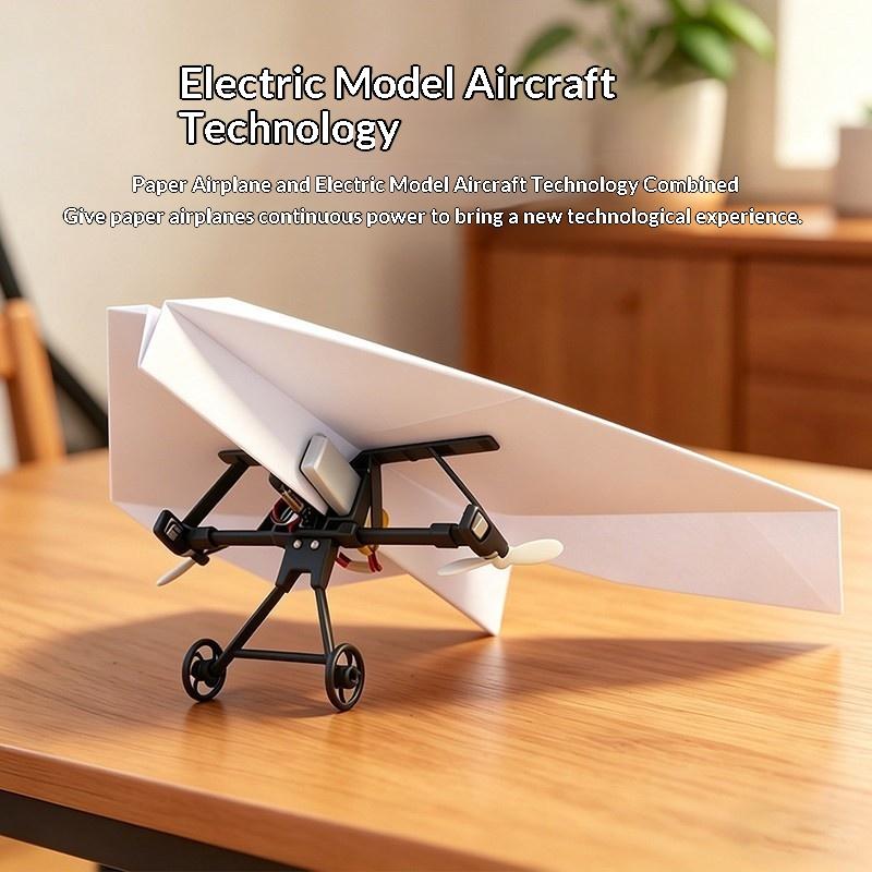 Remote Control Paper Airplane Kit With Gyro Stabilizer Diy Electric Rc Plane Power Module Paper Aircraft Transmitter Component