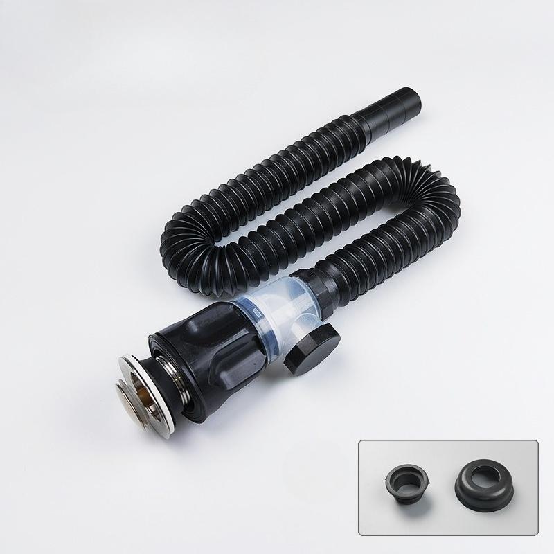 Sink Drain Kit with Extendable P-Trap, Can Be Installed Straight or Side-Mounted Drain Pipe, Sink Accessory, Sink Drain Pipe