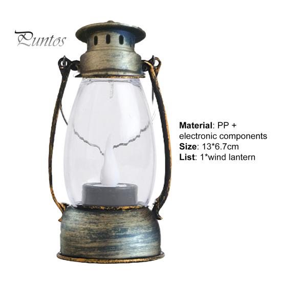 Retro Design Electronic Candle Lamp Super Bright Portable Handle Waterdrop Wick LED Lantern Light for Home