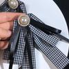 Pearl Black Bow Brooch Pin Bowknot Lace Ribbon Badge Brooch Sweet Black Ribbon Pin  Funeral