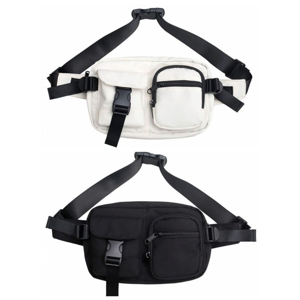 Zipper Men's Chest Bag Pocket Single Shoulder Bag Fashion Nylon Waist Bag  Outdoors