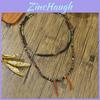 Ethnic Coin Pendant Necklace With Leather And Wooden Beads For Men