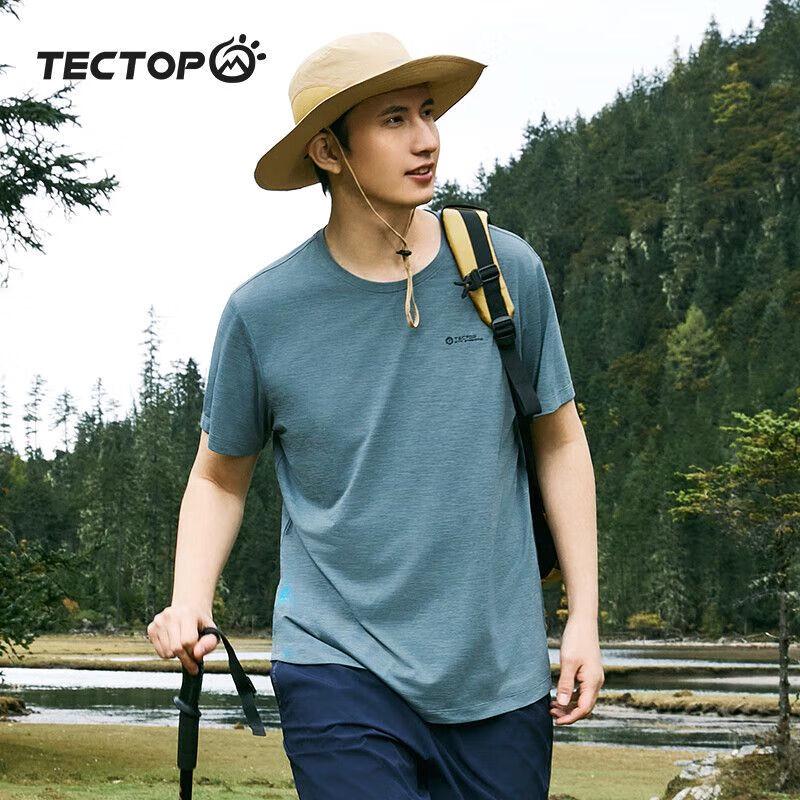 

TECTOP Men s Outdoor Round Neck Short-Sleeve T-shirt L