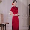 Medium and long red, send the national style, new Chinese style, Suzhou improved cheongsam 1011 new women's high-end sense, small man summer