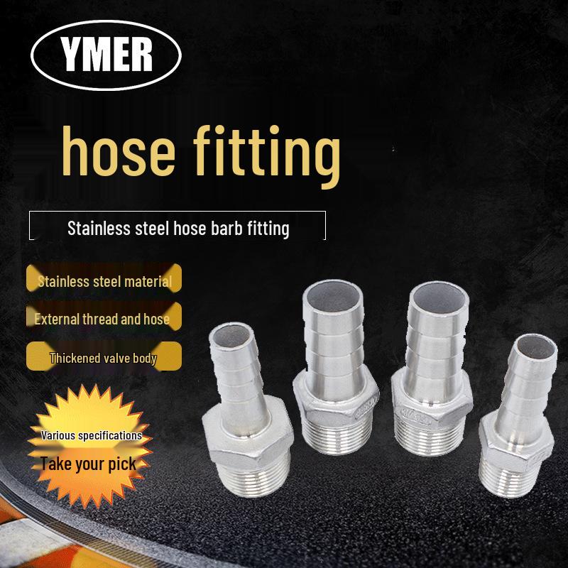 YMER Stainless Steel Male Thread To Barb Hose Adapter