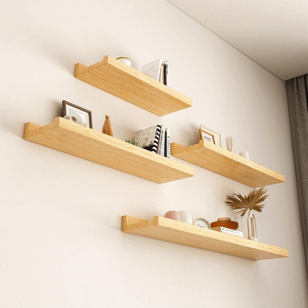 Decorative Wooden Floating Shelf Minimalist Style Bookshelf Organizer  Kitchen