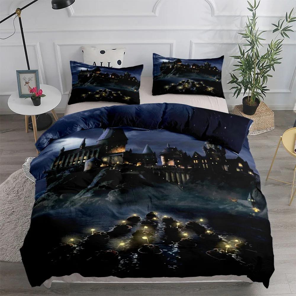 Moon Castle Boys Duvet Cover Set UK Single Double Queen King US Twin Full King Size Bed Linen Set Soft Comfortable