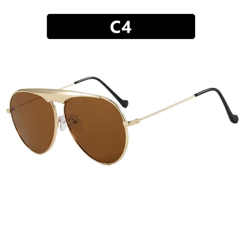Classic Punk Pilot Sunglasses Women For Men Luxury Brand Designer Sun Glasses Popular Vintage Big Frame Metal Cool Shades Uv400