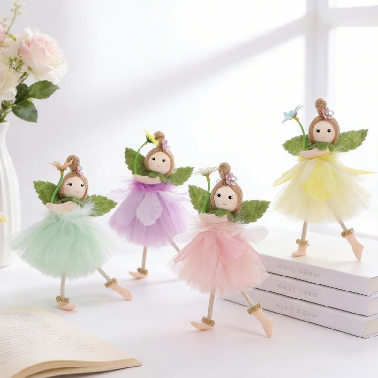 4Pcs Skirted Angel Girl Figure Pendant Hanging Ornaments for Wedding Baby Showers Birthday Parties Kid Rooms Decoration
