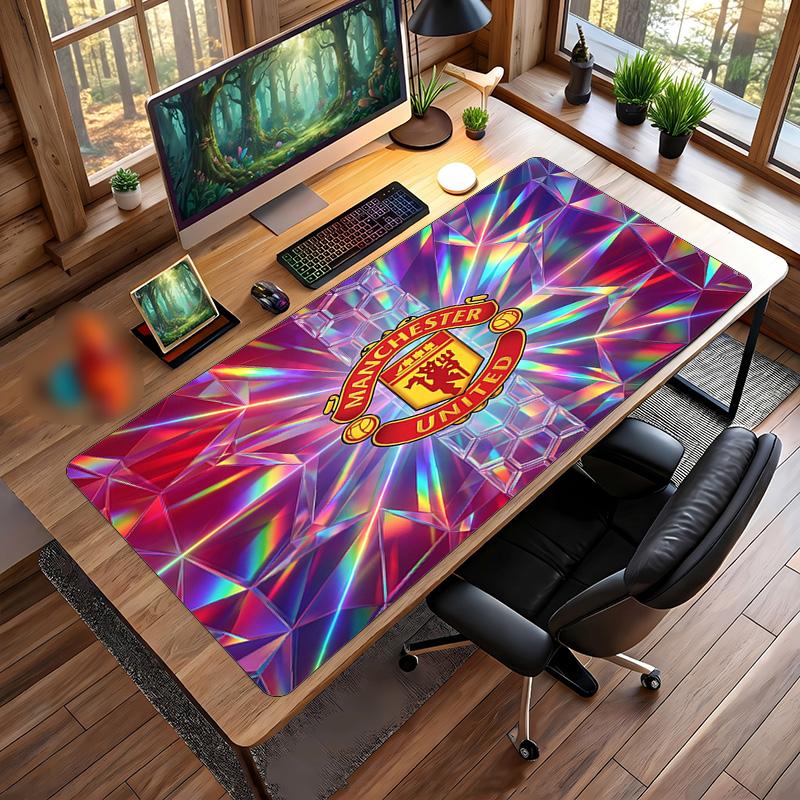 Duża Podkładka pod Mysz z Nadrukiem Manchester United, Antypoślizgowa Miękka Gumowa Mata Biurkowa do Gier na Biuro Laptop Komputer Dekoracja