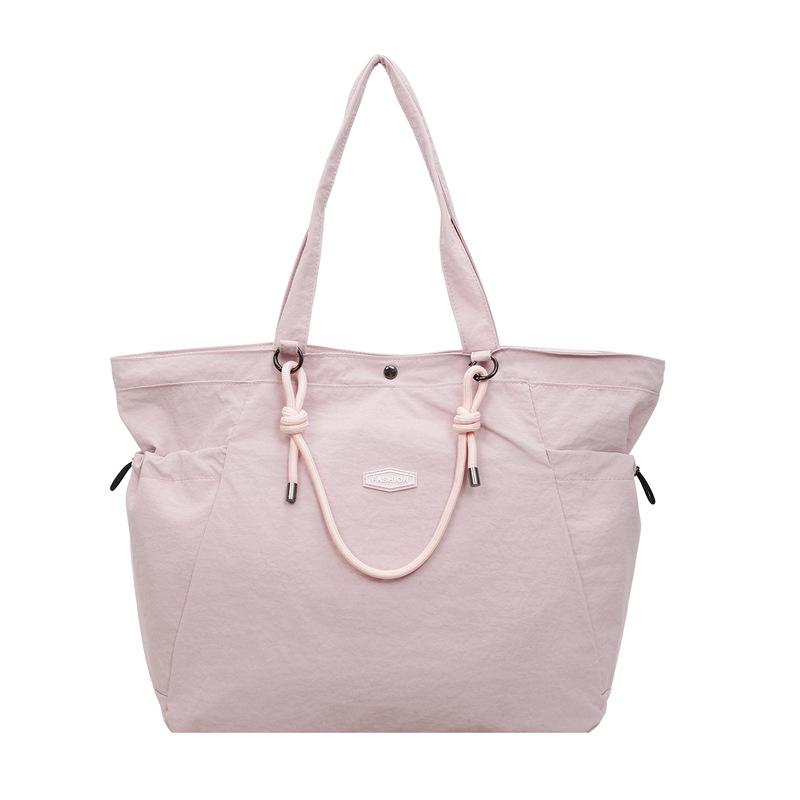 Japanese solid color nylon shoulder bag new large-capacity casual tote bag versatile foreign style student make-up bag