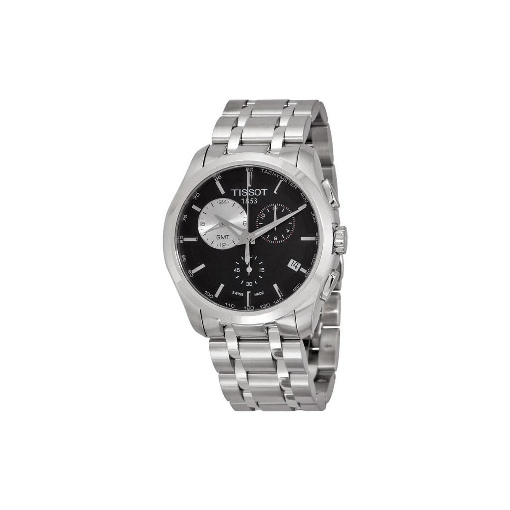 Tissot Kutu Collection Quartz Movement Butterfly Clasp Men's Watch Black Dial Stainless Steel Case T035.439.11.051.00