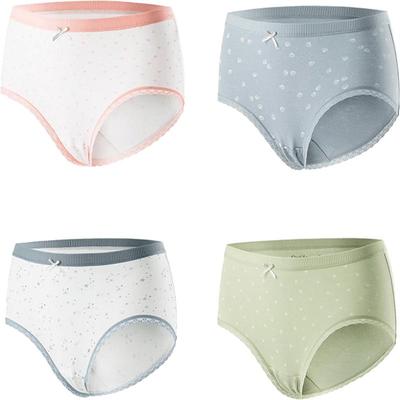 Audifun Damen Baumwoll-Unterwäsche mit mittlerer Taille, antibakteriell, 4er-Pack