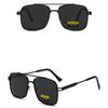 Men and Women Vintage Polarized Sunglasses Square Sun Glasses Luxury Brand Metal Frame Eyewear Designed for Night Vision Driving