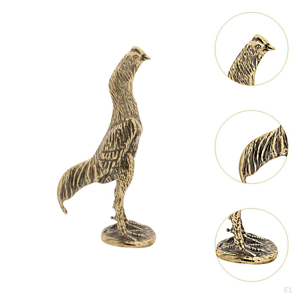 Figure Feng Shui Ornament Geschenk Sammlerstück Messing Statue Huhn für Wohnzimmer Teestube