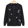 Grandma's Embroidered Knitted Cardigan for Middle-Aged and Elderly Ladies - Spring/Autumn Sweater Jacket for Women.