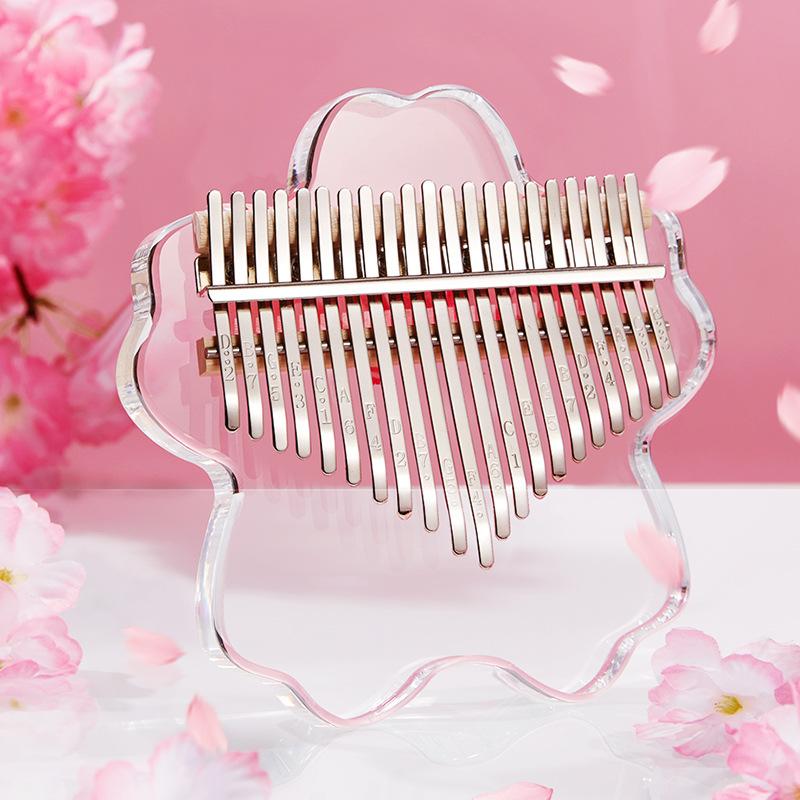 Akrilik Şeffaf Kalimba Yoga Meditasyon Kromatik Kiraz Çiçekleri Kalimbalar Şifa Minyatür Profesyonel Ölçek Müzik Aletleri Parmak Piyanosu