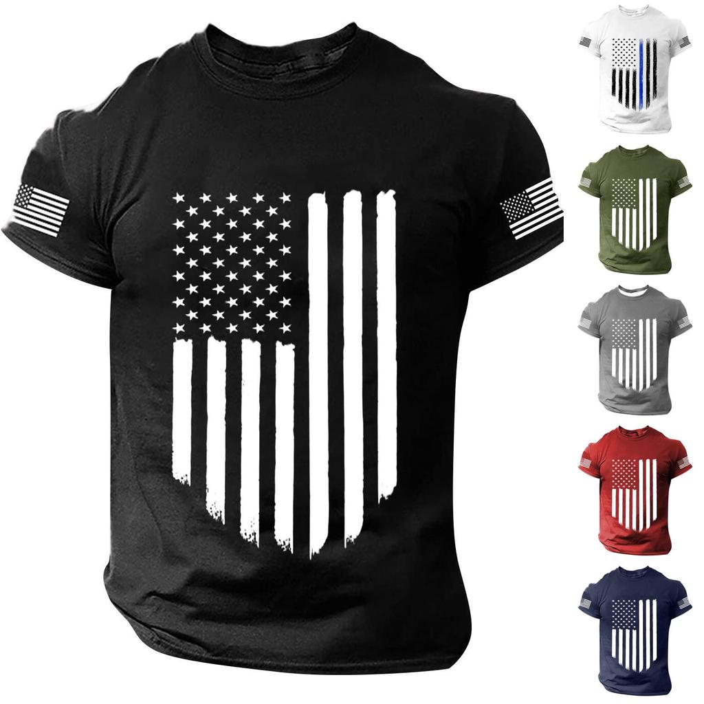 Men's Independence Day Printed Short Sleeve T-Shirt - Casual Fashion Top for Summer