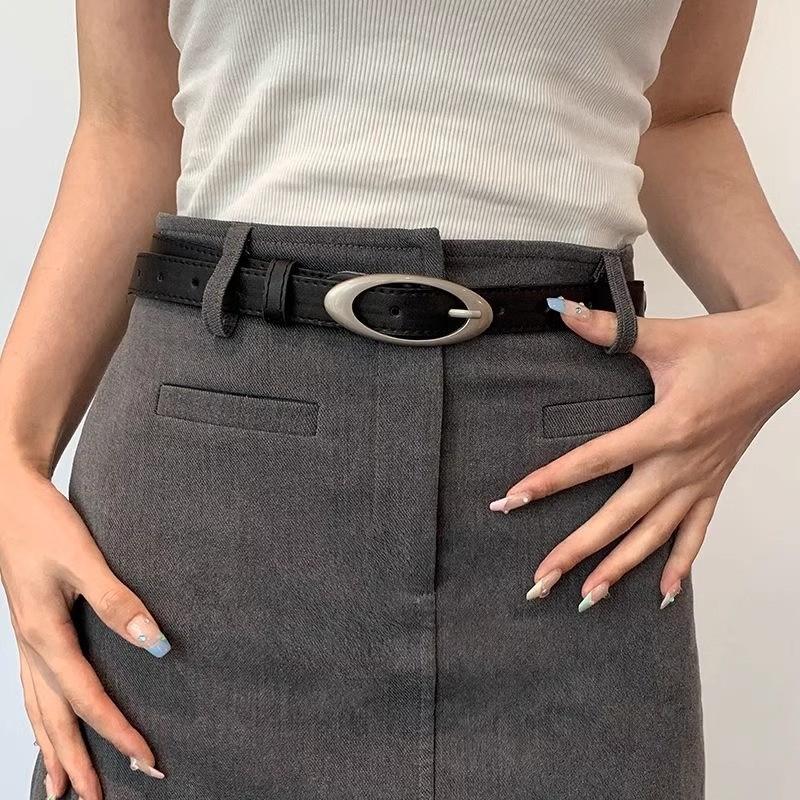Vintage Moon Pu Leather Womens Belt With Alloy Buckle For Fashionable Casual Wear