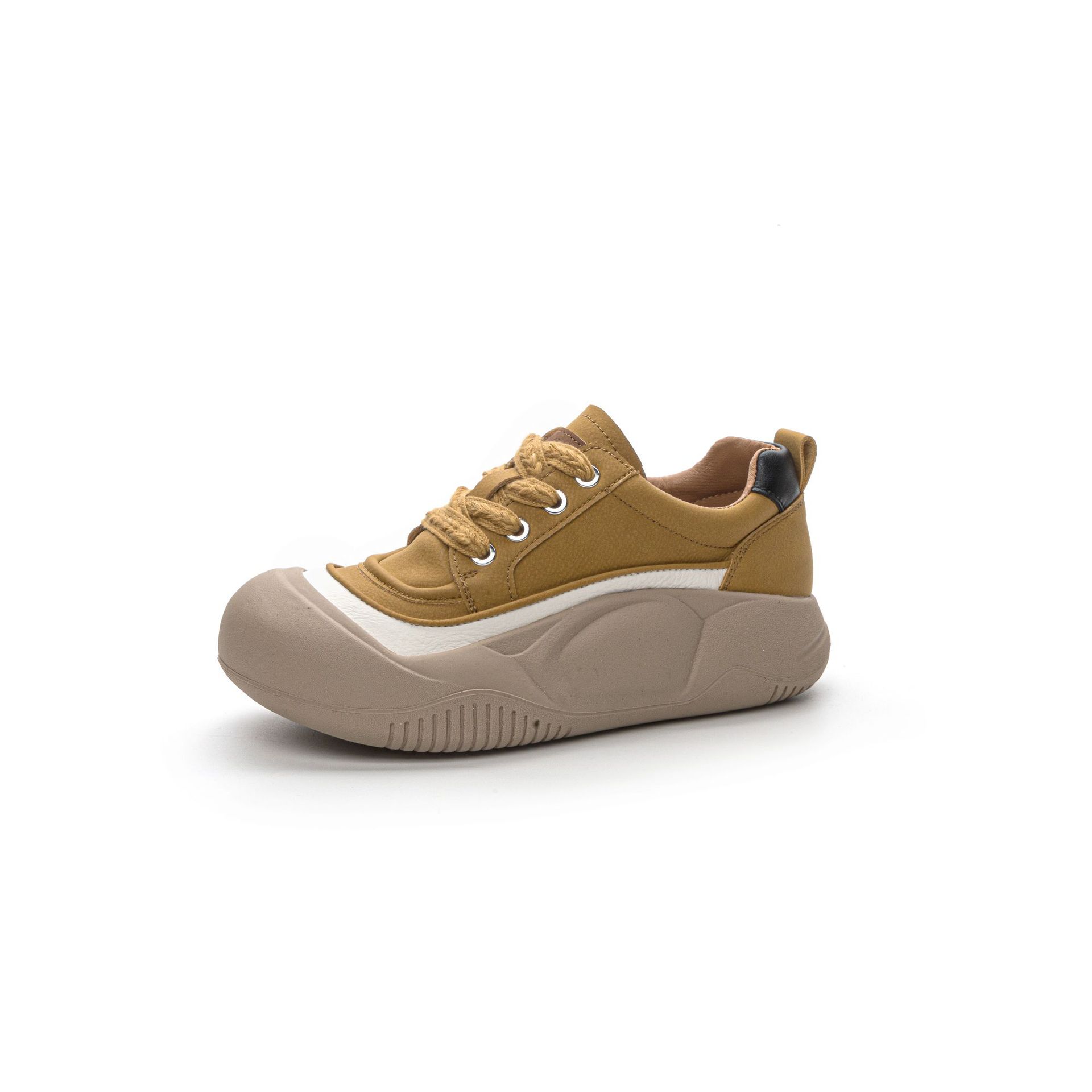 

Весенние винтажные туфли на мягкой подошве на плоской подошве, спортивные повседневные женские туфли больших размеров 43 жёлтый