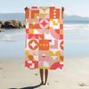 Geometric Pattern Print Microfiber Beach Towel Absorbent Quick Dry Soft Yoga Swimming Resort Mountain Climbing Towel