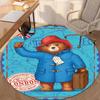 Paddington Bear Printed Round Rug Carpet Chair Rug Area Rug Entryway Doormats,for Office Chair Living Room Bedroom Kitchen Room.