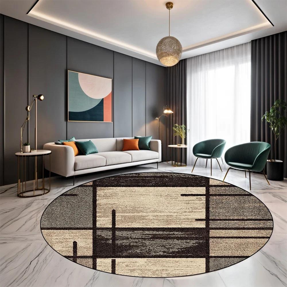 Light Luxury Round Carpet Living Room Decoration Home Sofa Chair Side Foot Mat Bedroom Bedside Cloakroom Rugs Washroom Floor Mat