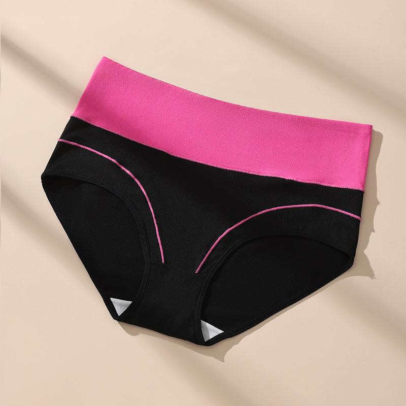 

Женское нижнее белье большого размера контрастного цвета, трусы, с высокой посадкой, большого размера, свободные трусы для женщин 3XL ярко-розовый