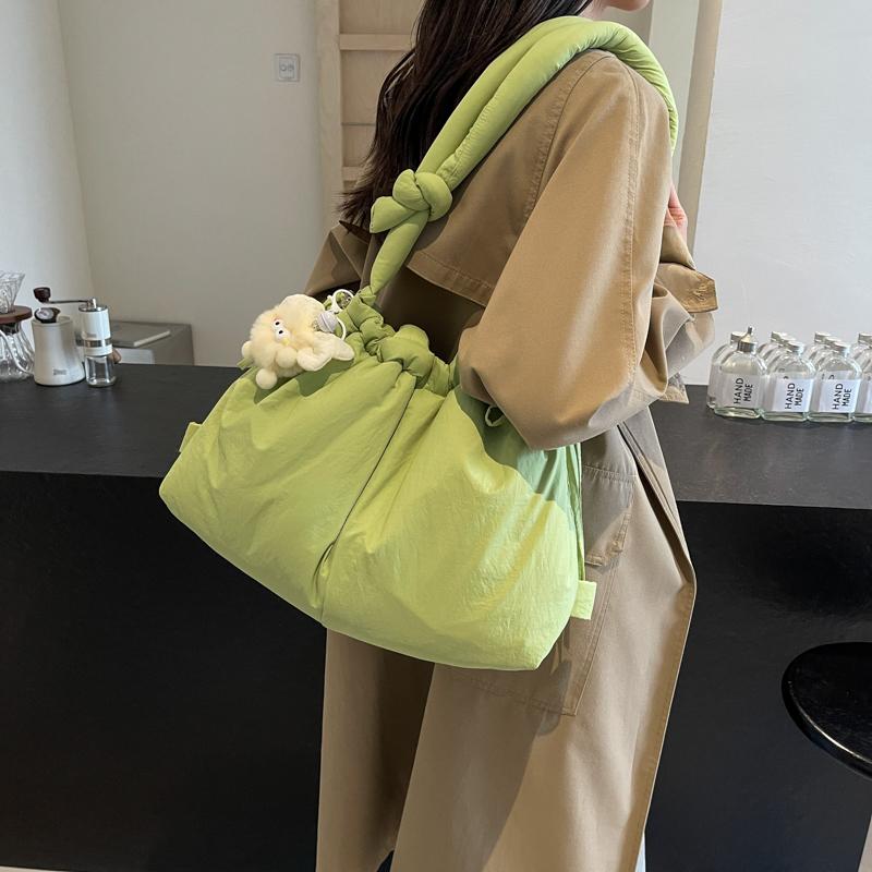 Puffer Tote Bag Lightweight Shoulder Bag Trendy Puffy Handbag Large Capacity Pillow Shopper Bag for Women Work Shopping Travel