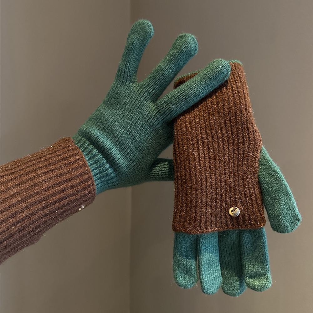 Woolen Gloves Warm Winter Gloves Simple Knitted Gloves Outdooor