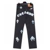 9904 CHROME HEARTS Herre- og damejeans i amerikansk stil, trendy med stofflapper, avslappede og moteriktige high street-bukser