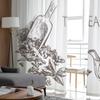 Sketch Vector Tea Set Tulle Curtains For Living Room Sheer Curtain Bedroom Veil Organza Decorative Window Treatments