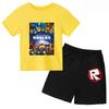 2025 MINISO Roblox Tshirt Kids Clothes Girls Tops Summer Baby Shorts Sports T-shirt Boys Shorts Children's Clothing Suit 414years