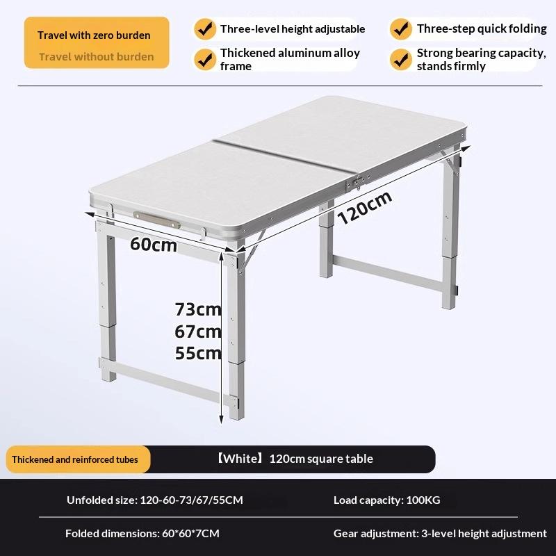 Outdoor Portable Folding Table And Chairs Set for Camping Picnic Work Stall Lightweight Travel Table with Stool