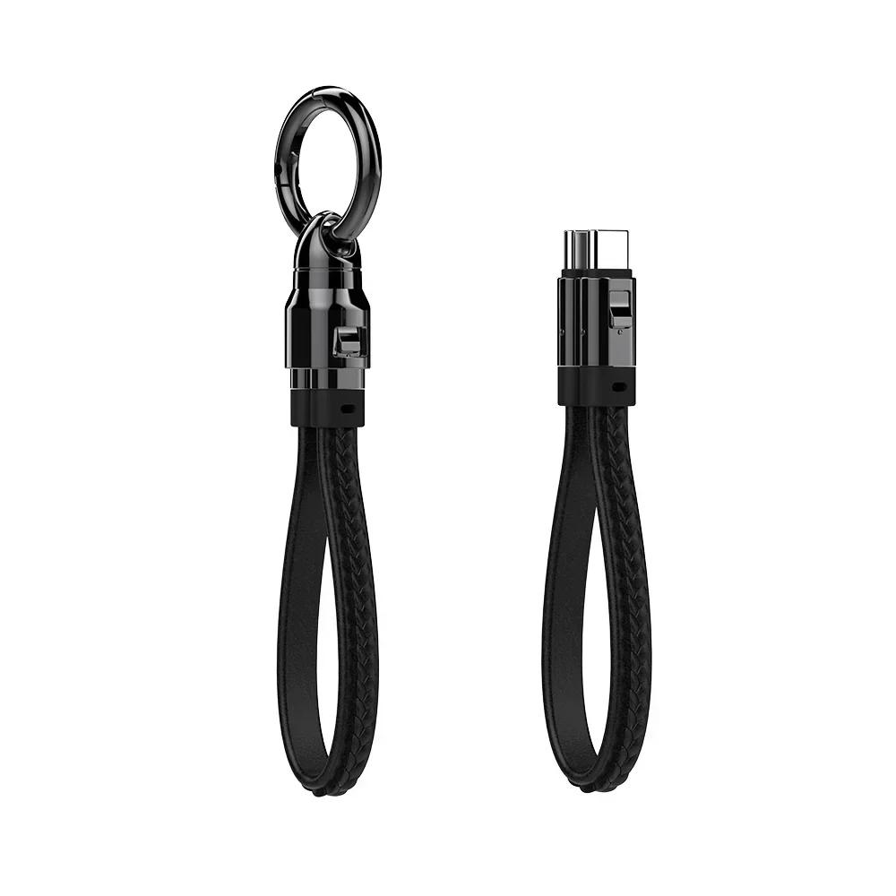 240W 5A  PD3.0 Short USB C Charger Cable Portable Keychain TypeC Cable Fast Charging Cord C To C Cable for Xiaomi HUAWEI IPhone