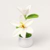 1Pc Hand-crocheted lily flower small potted plant simulation mini home desk car ornament gift